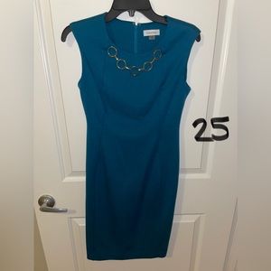 Calvin Klein - blue dress with gold chain size 4